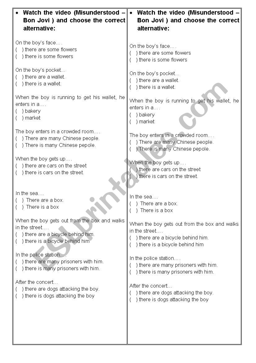 There  is/ There are worksheet