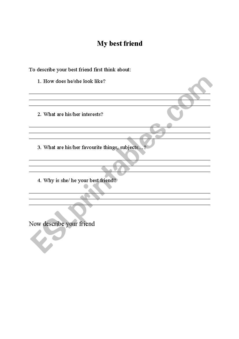 My best friend  worksheet