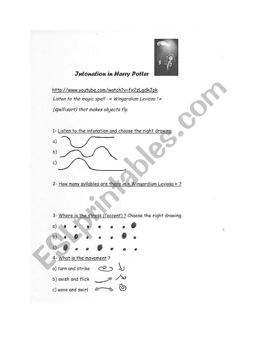 Intonation in Harry Potters spell 