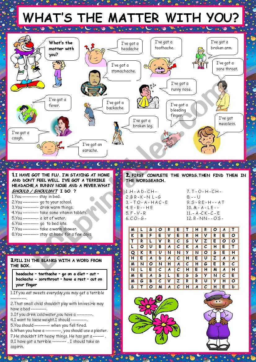 Illnesses Vocabulary Worksheets Illnesses ESL Worksheet By Guorkhan 