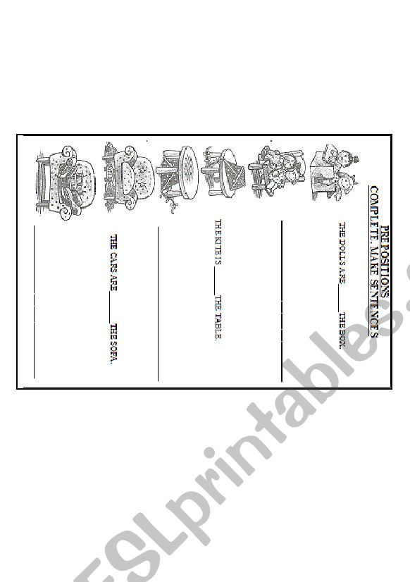 Prepositions worksheet