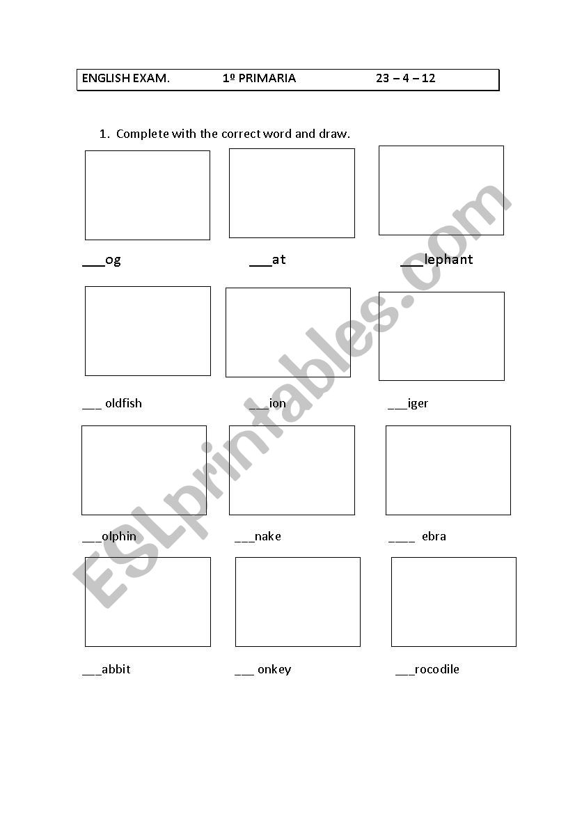 english test 1 worksheet