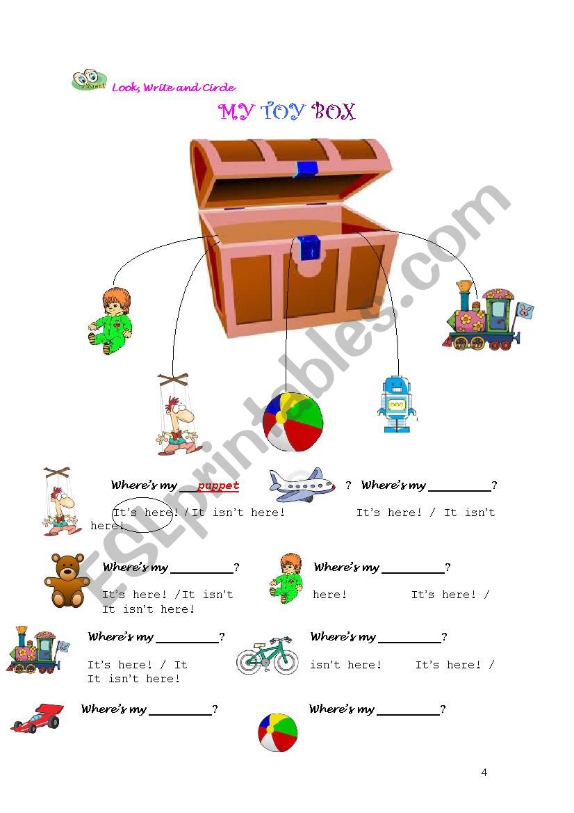 vocabulary about toys worksheet