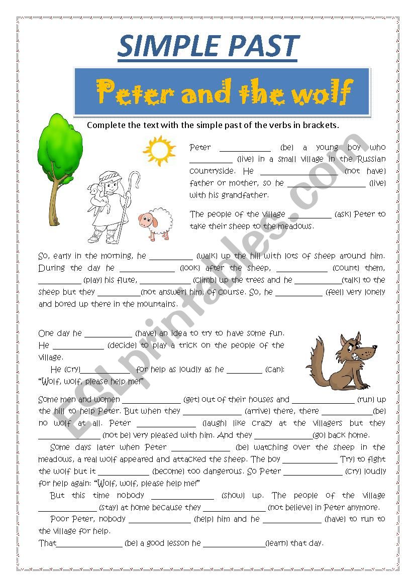 SIMPLE PAST - PETER AND THE WOLF