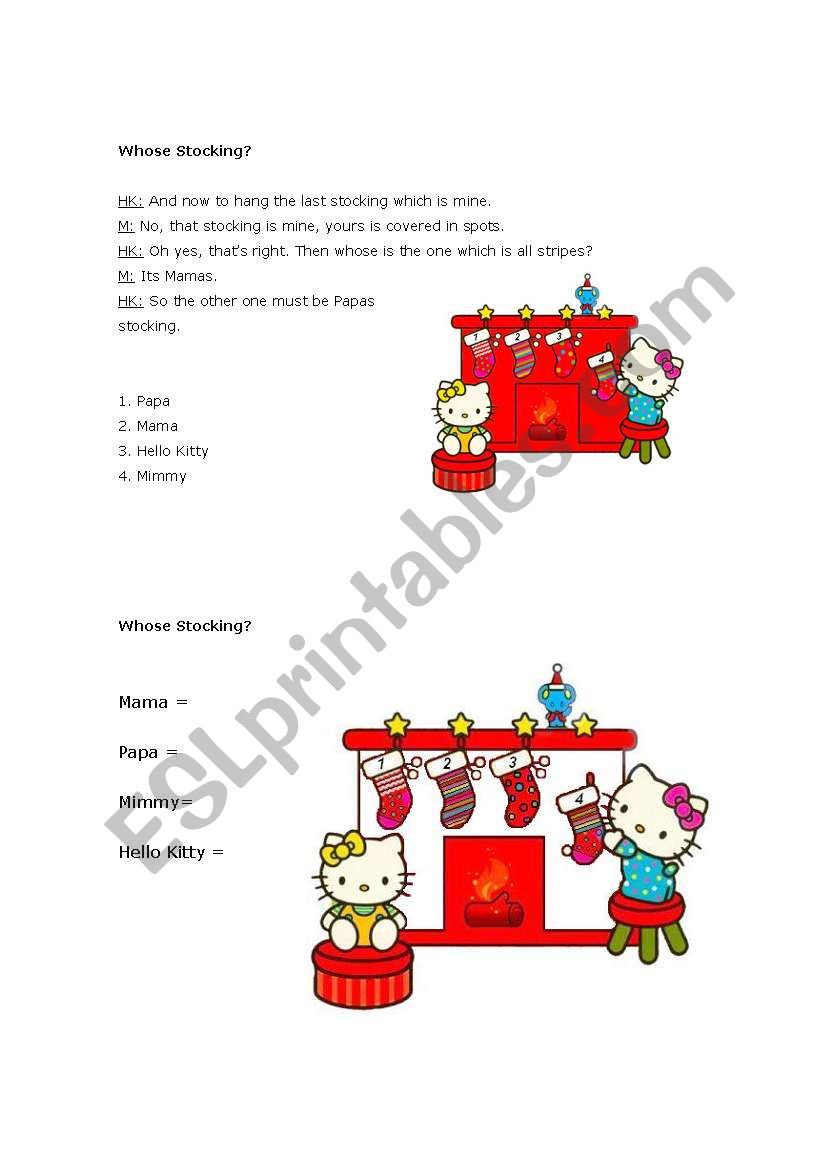 Whose Stocking? worksheet