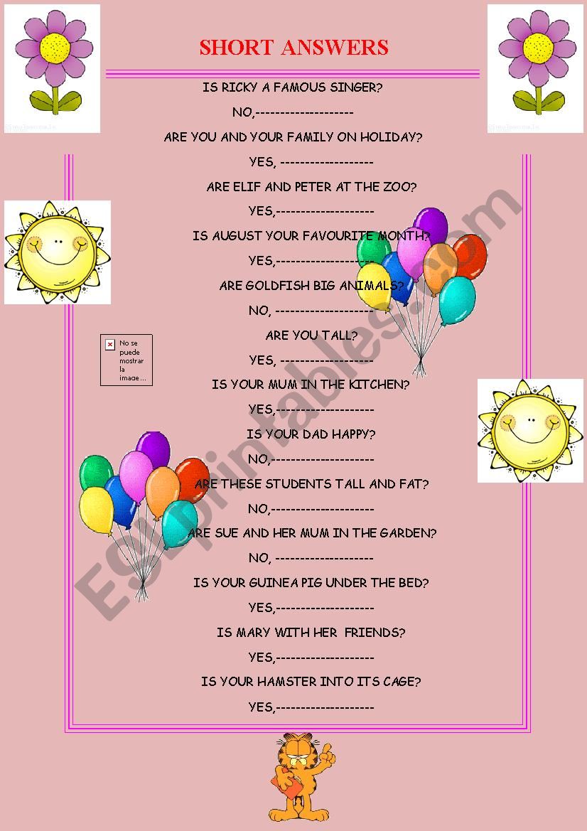 SHORT ANSWERS - ESL worksheet by elif_kara1905