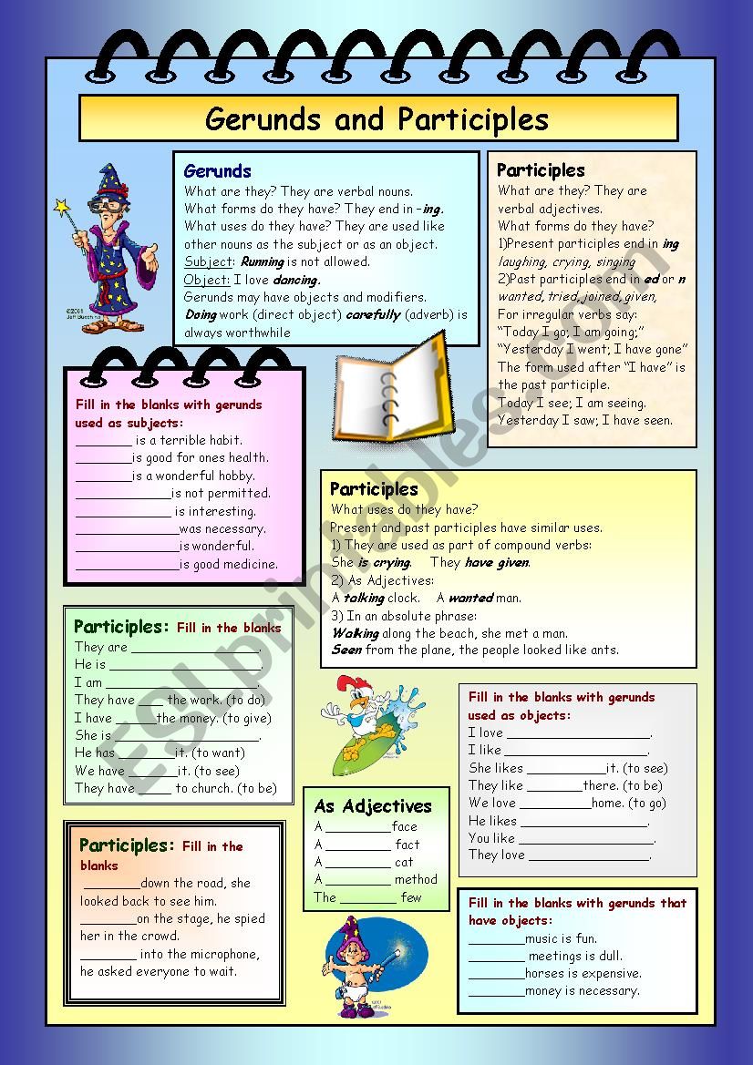 Gerunds And Participles ESL Worksheet By Tatialgu