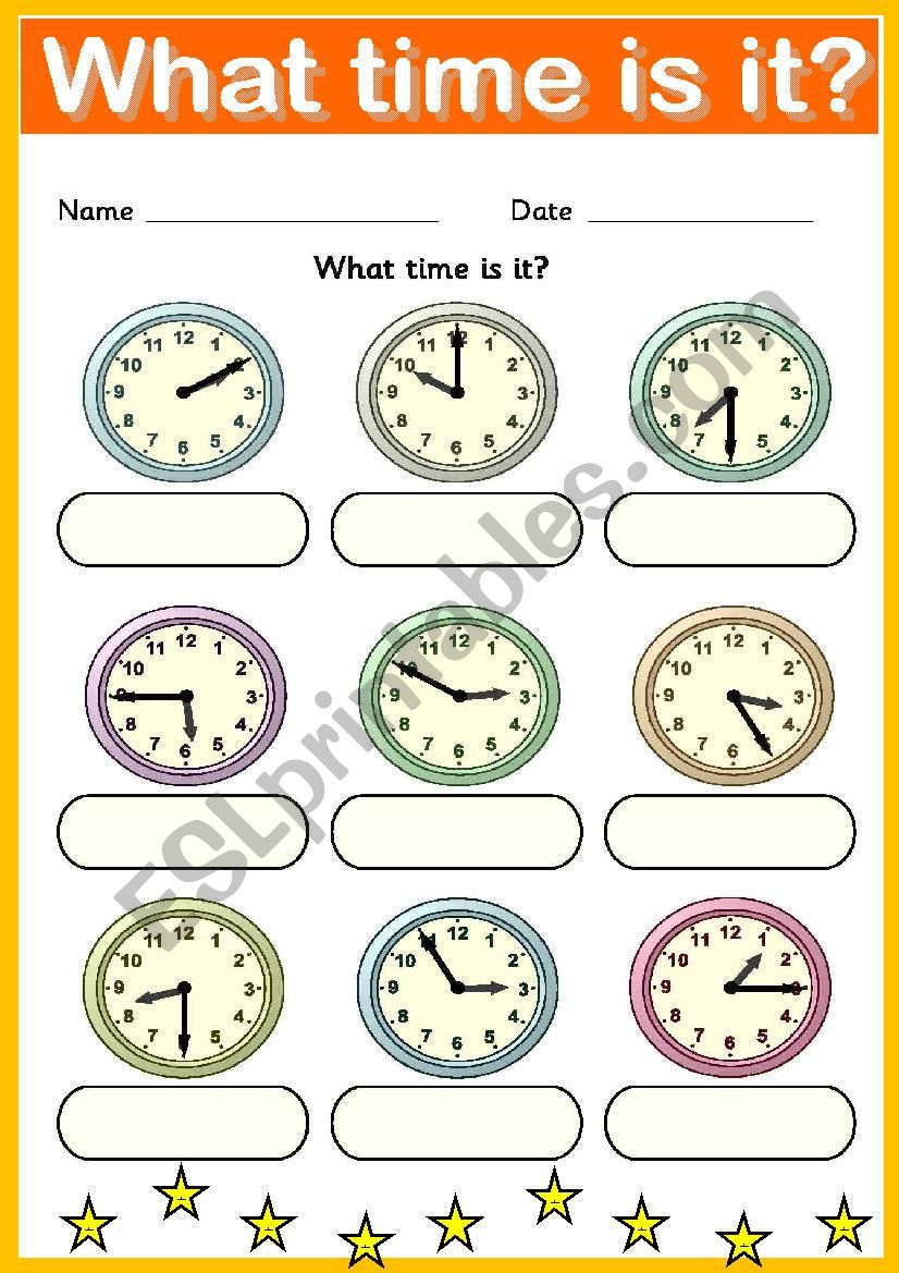 What Time Is It ESL Worksheet By Sunoasis