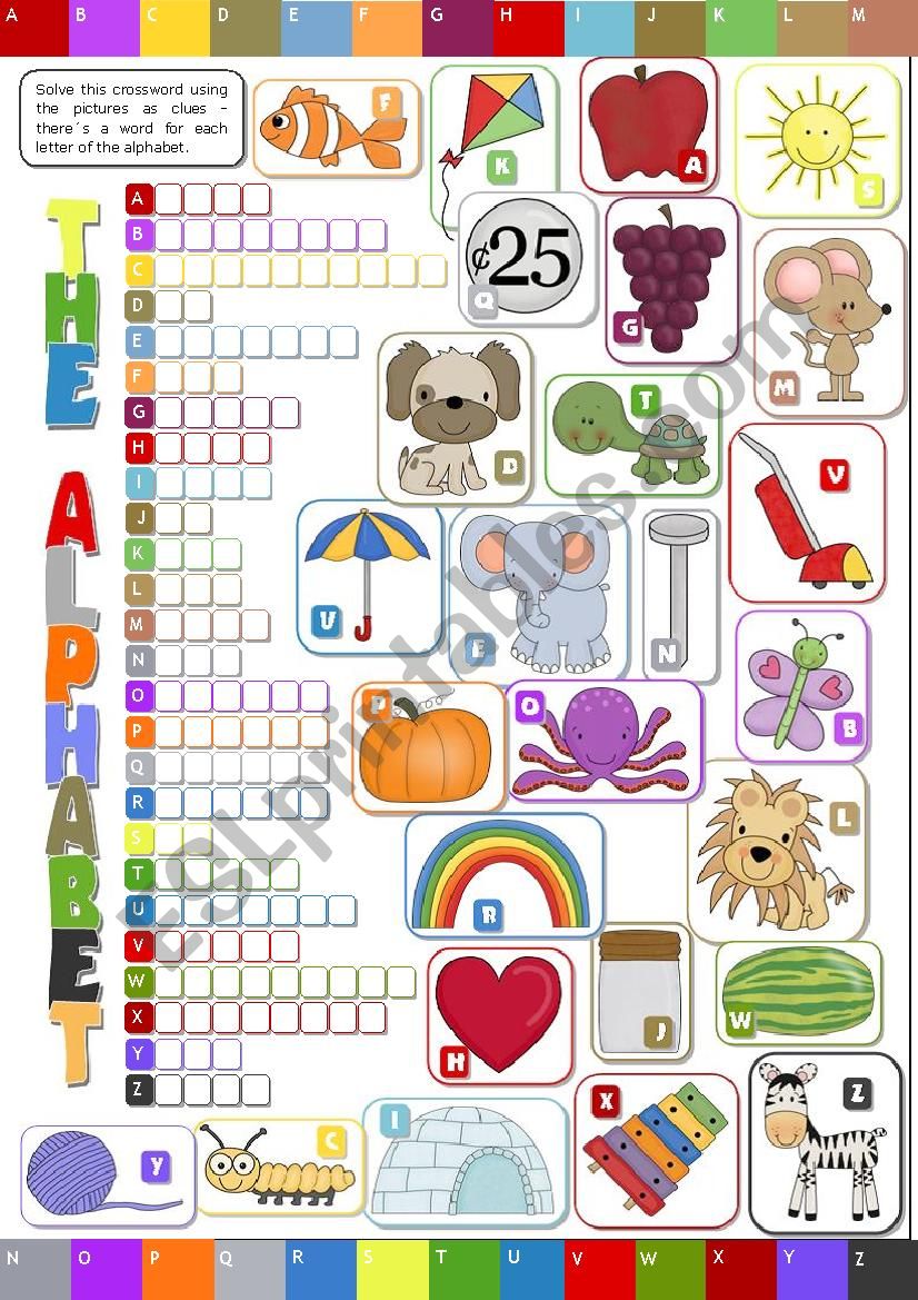 THE ALPHABET ESL Worksheet By Teresaraiva