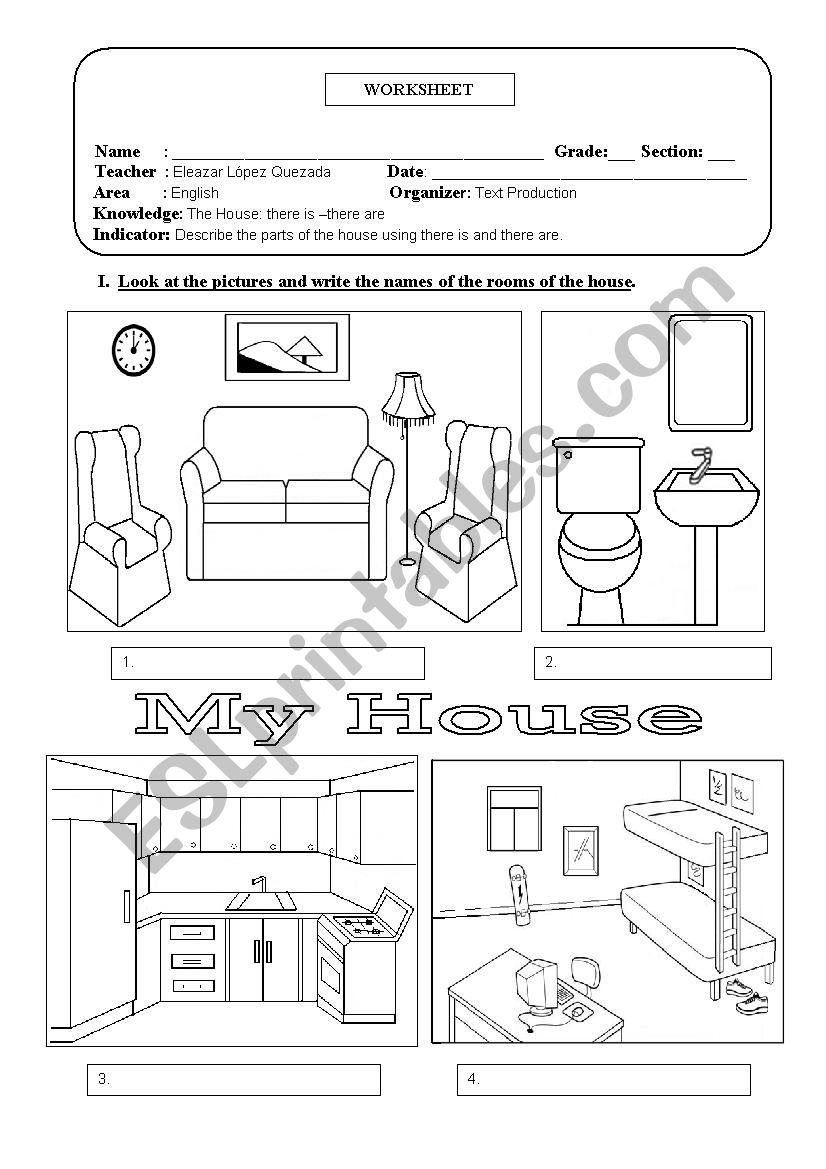Rooms of the House #3 discussion sta…: English ESL worksheets pdf & doc
