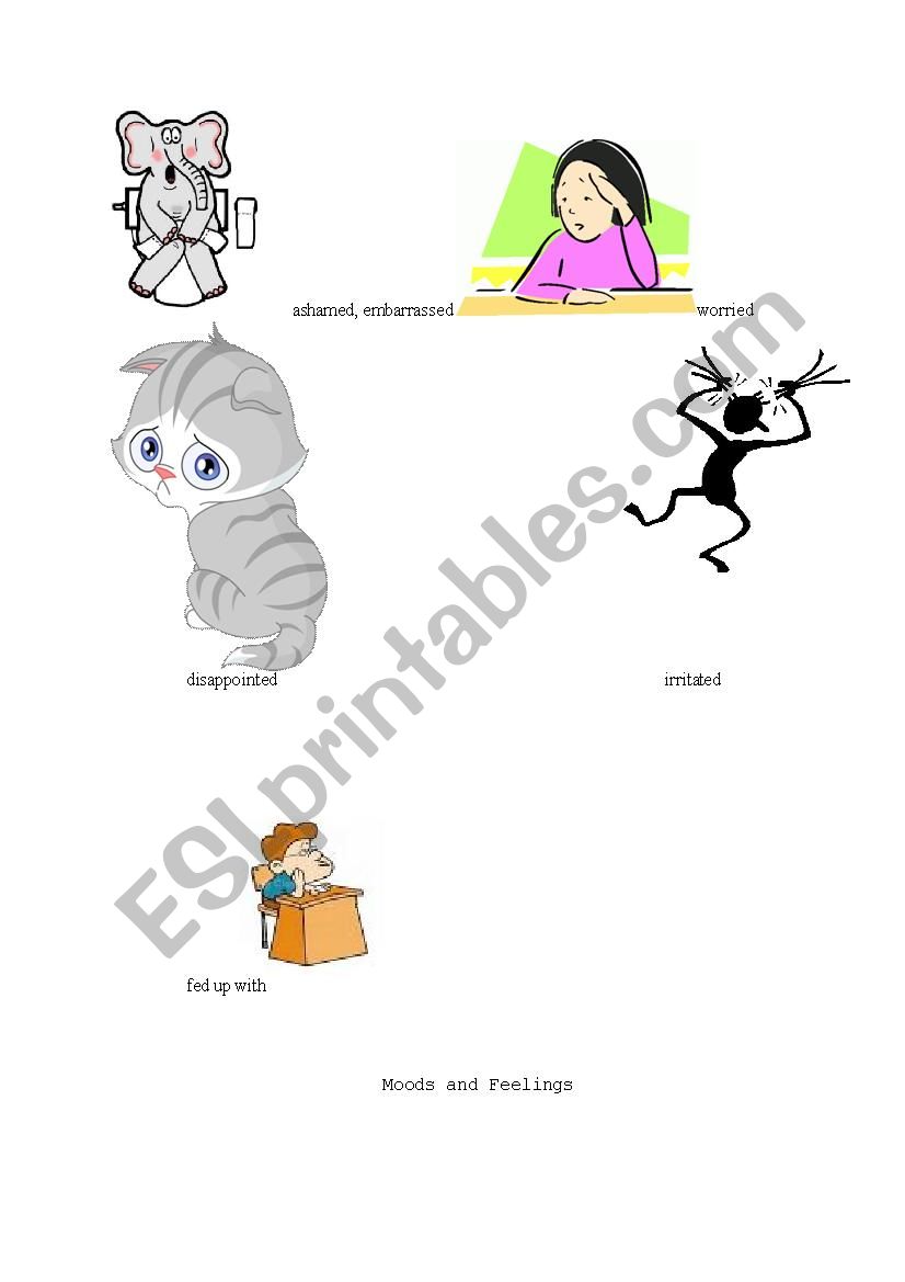 Moods and Feelings clipart worksheet