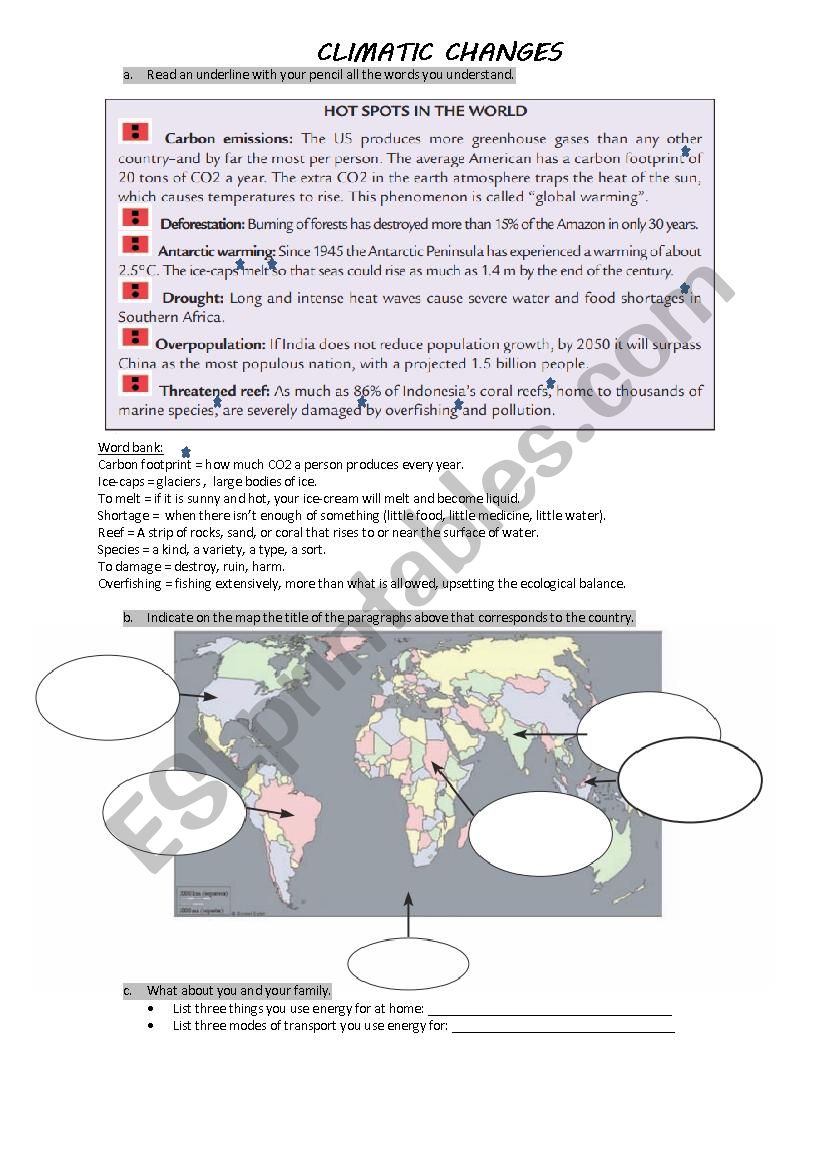 Climatic changes (1st page out of 2)