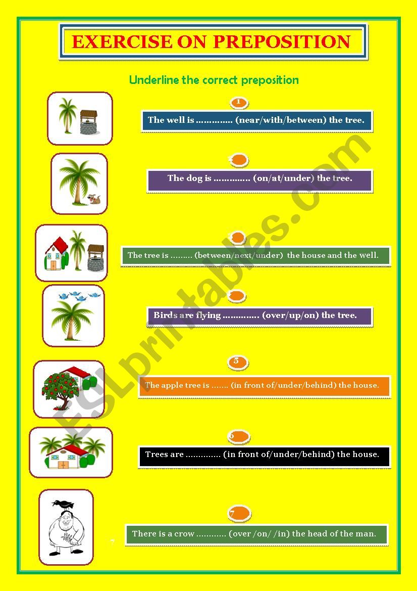 Prepositions of Place worksheet