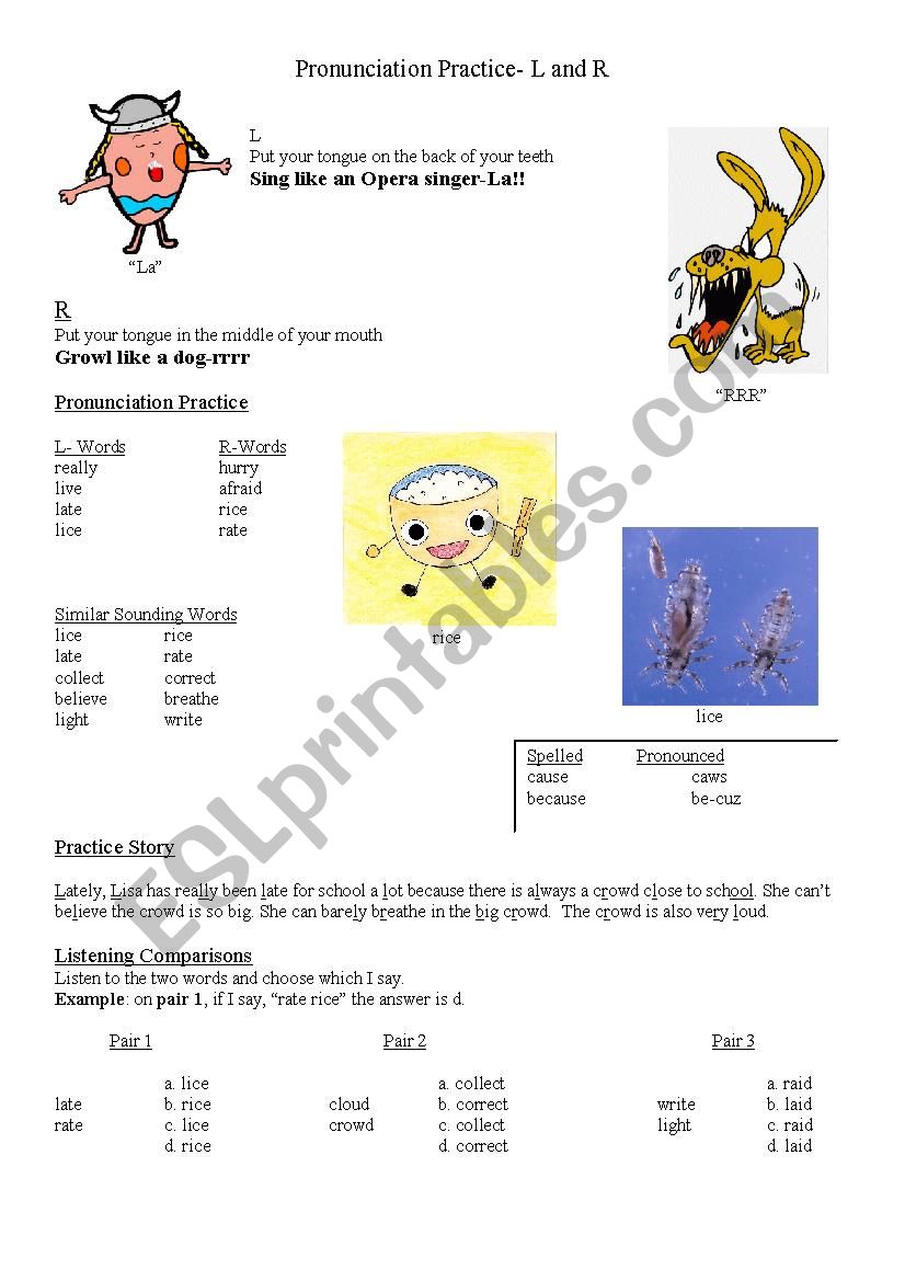 Pronunciation Practice L and R