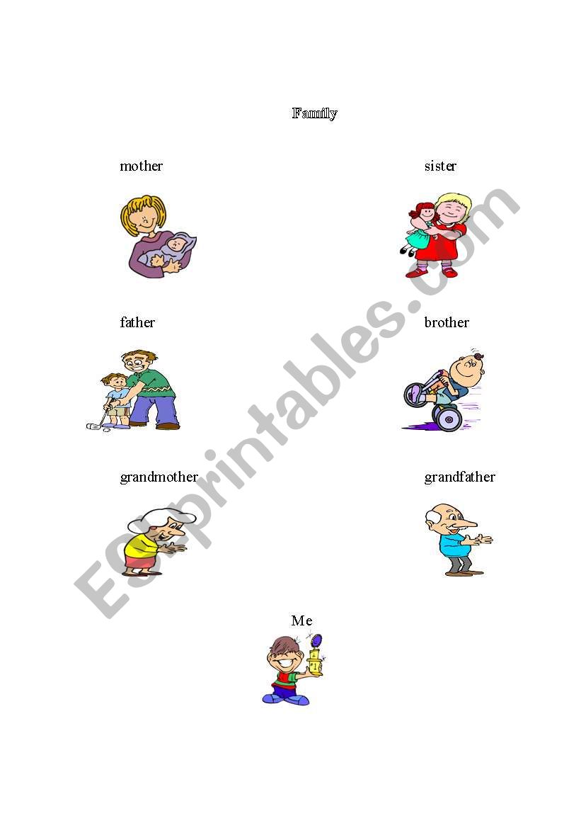 Family vocabulary worksheet