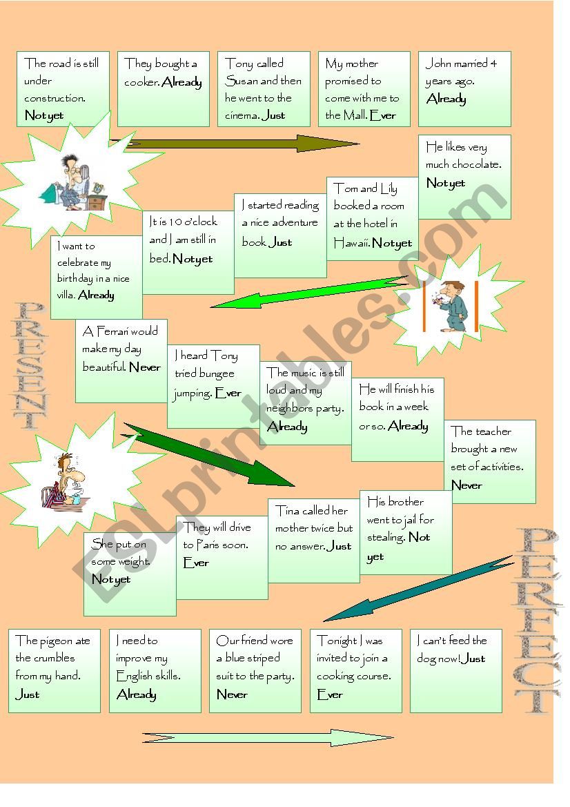 Present Perfect For and Since - Board Game - ESL Expertz