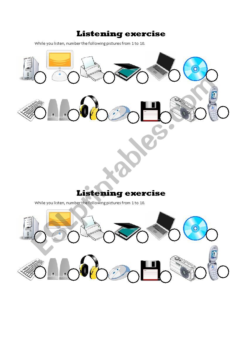 Listening about computers worksheet