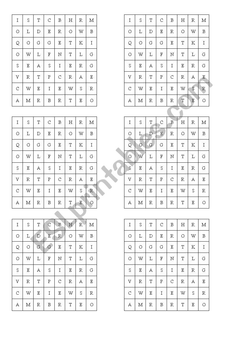 comparatives word search worksheet