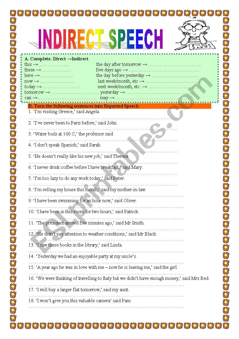 reported speech questions live worksheet