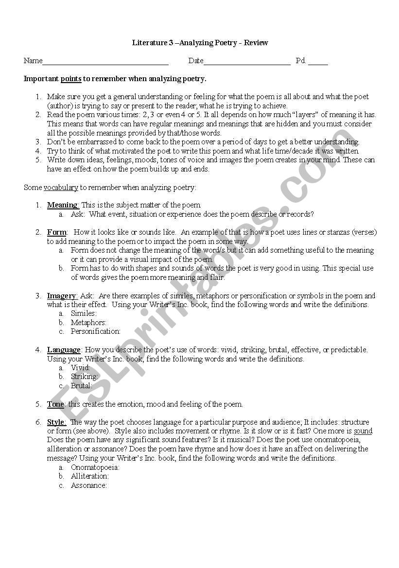 ESL worksheet worksheet