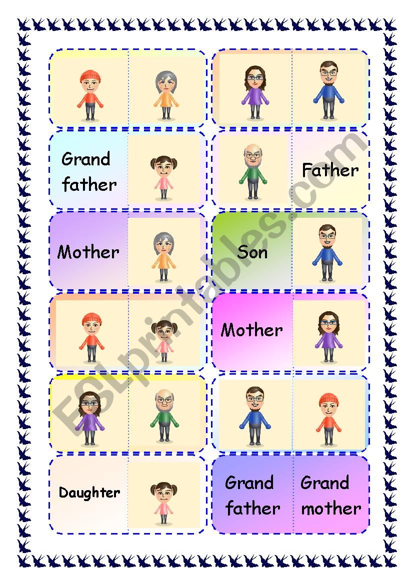 Family Dominoes worksheet