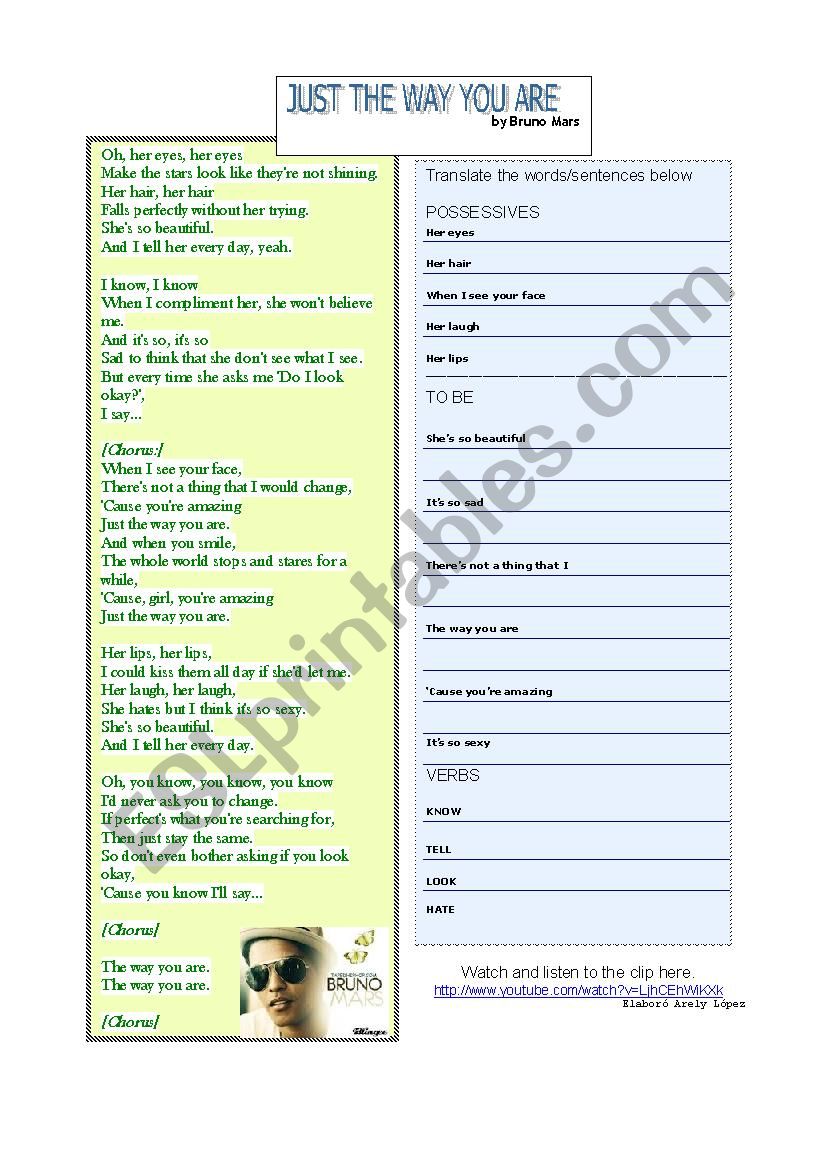 possesive adjectives worksheet