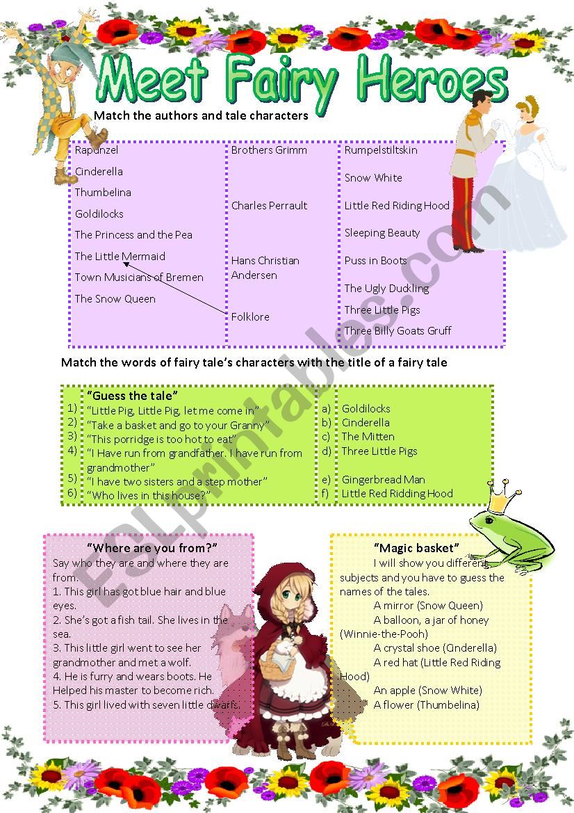 Meet Fairy Heroes worksheet