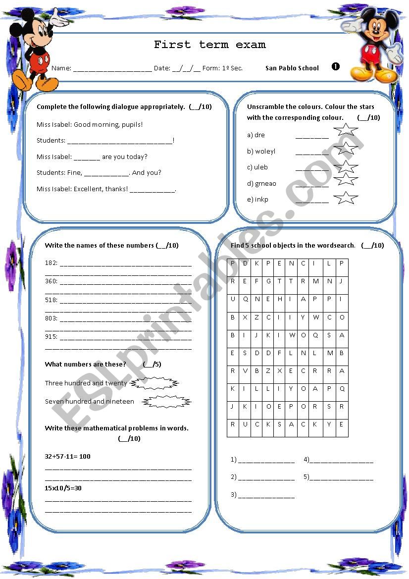 Easy Exam ESL Worksheet By ISAVELUCHITA