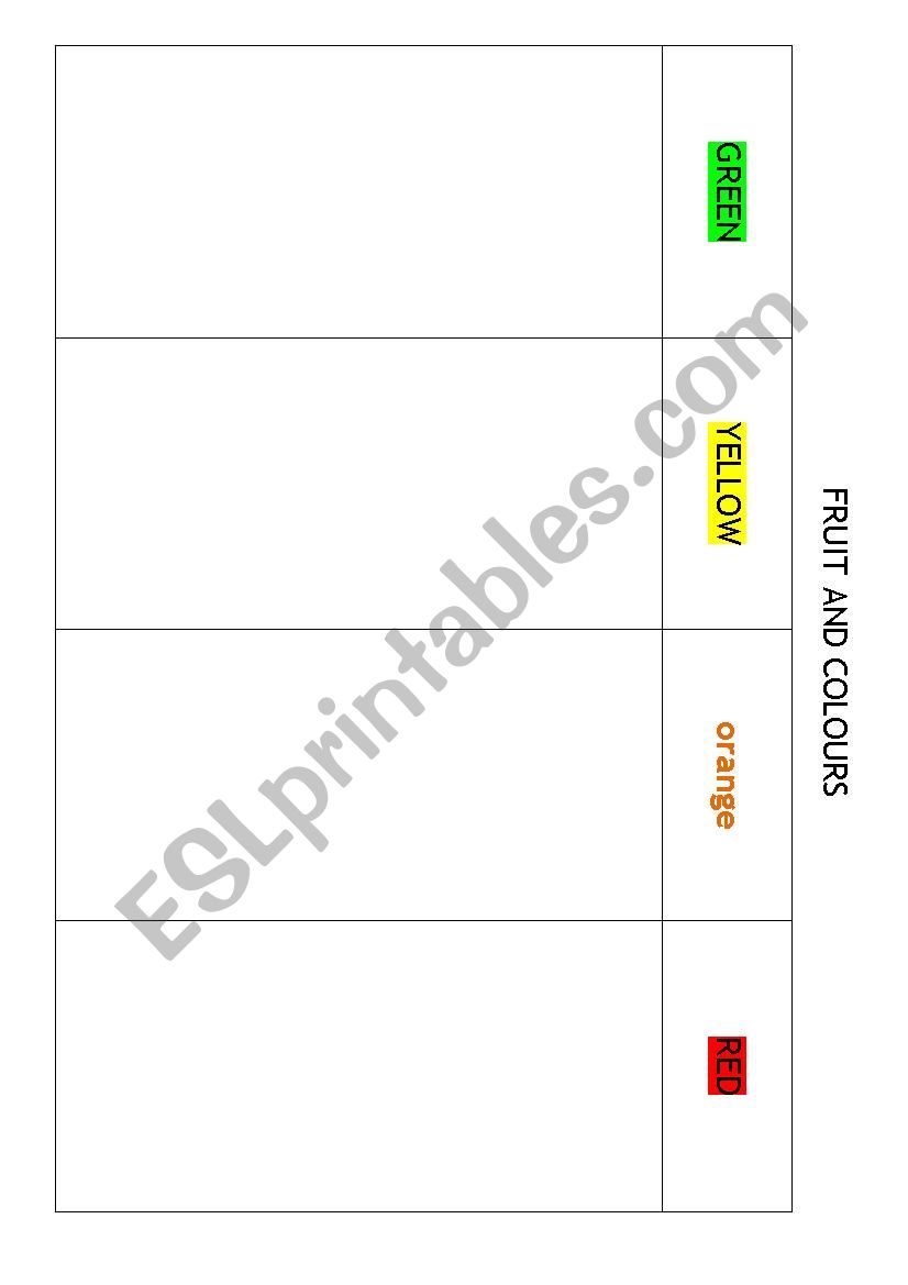 FRUIT AND COLOURS worksheet