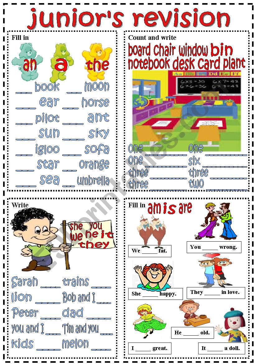 Junior´s Revision - ESL Worksheet By LILIAAMALIA