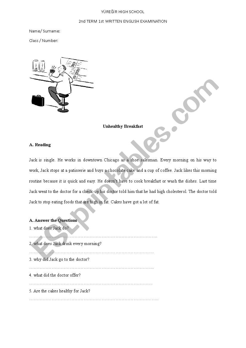 exam worksheet