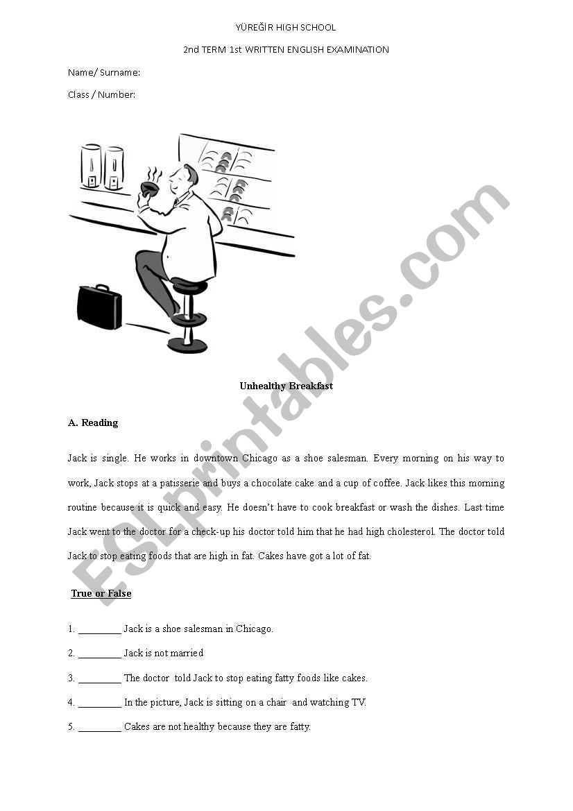 exam worksheet