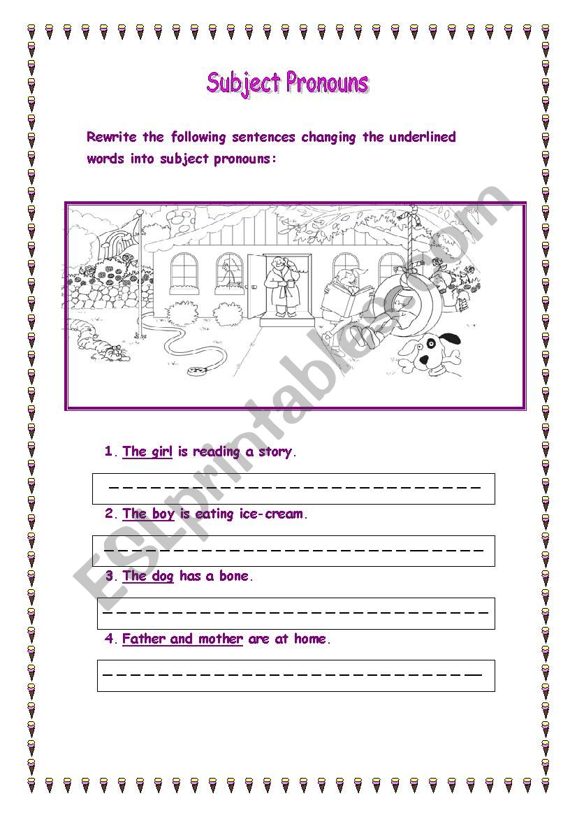 Subject Pronouns worksheet