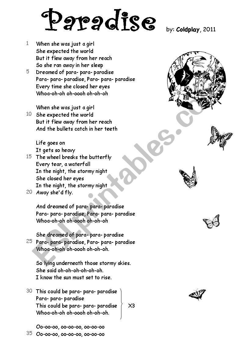 Paradise (Tradução) - Coldplay - VAGALUME, PDF, Ambiente