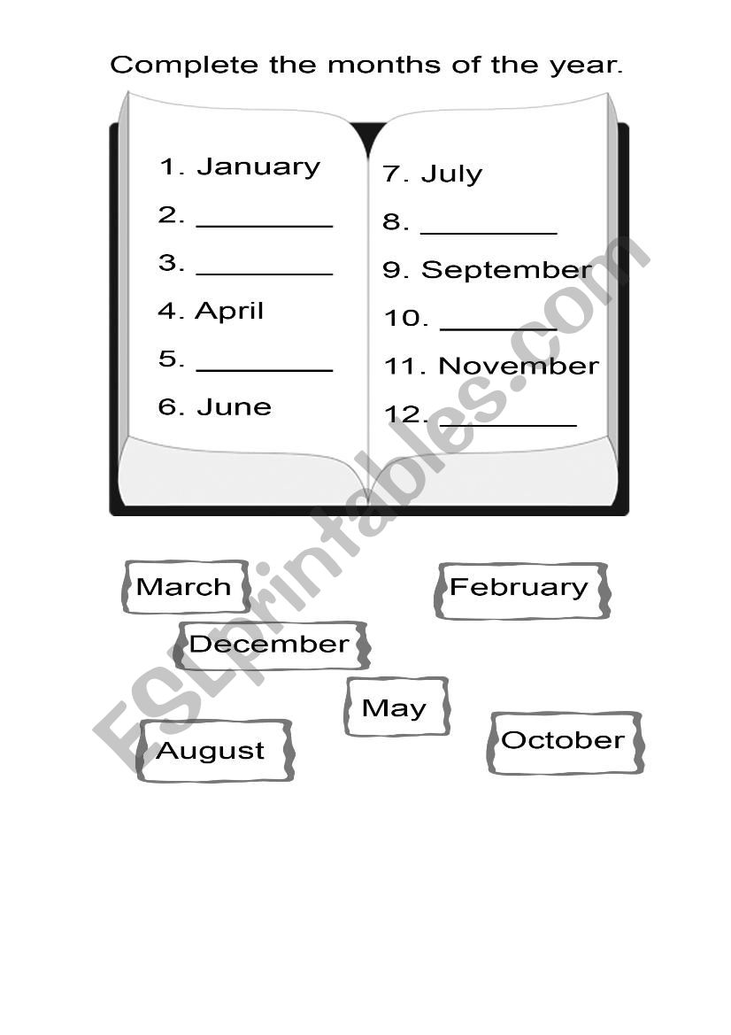 Months of the Year worksheet