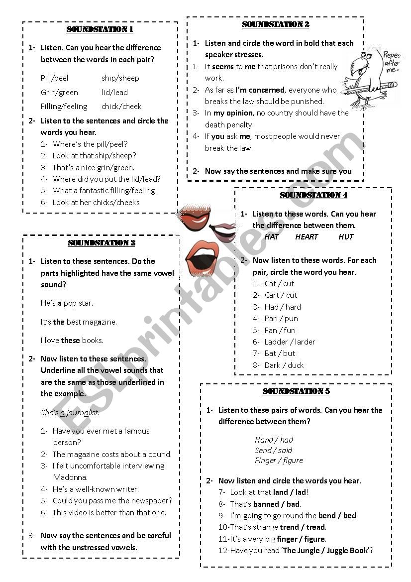 English Pronunciation worksheet