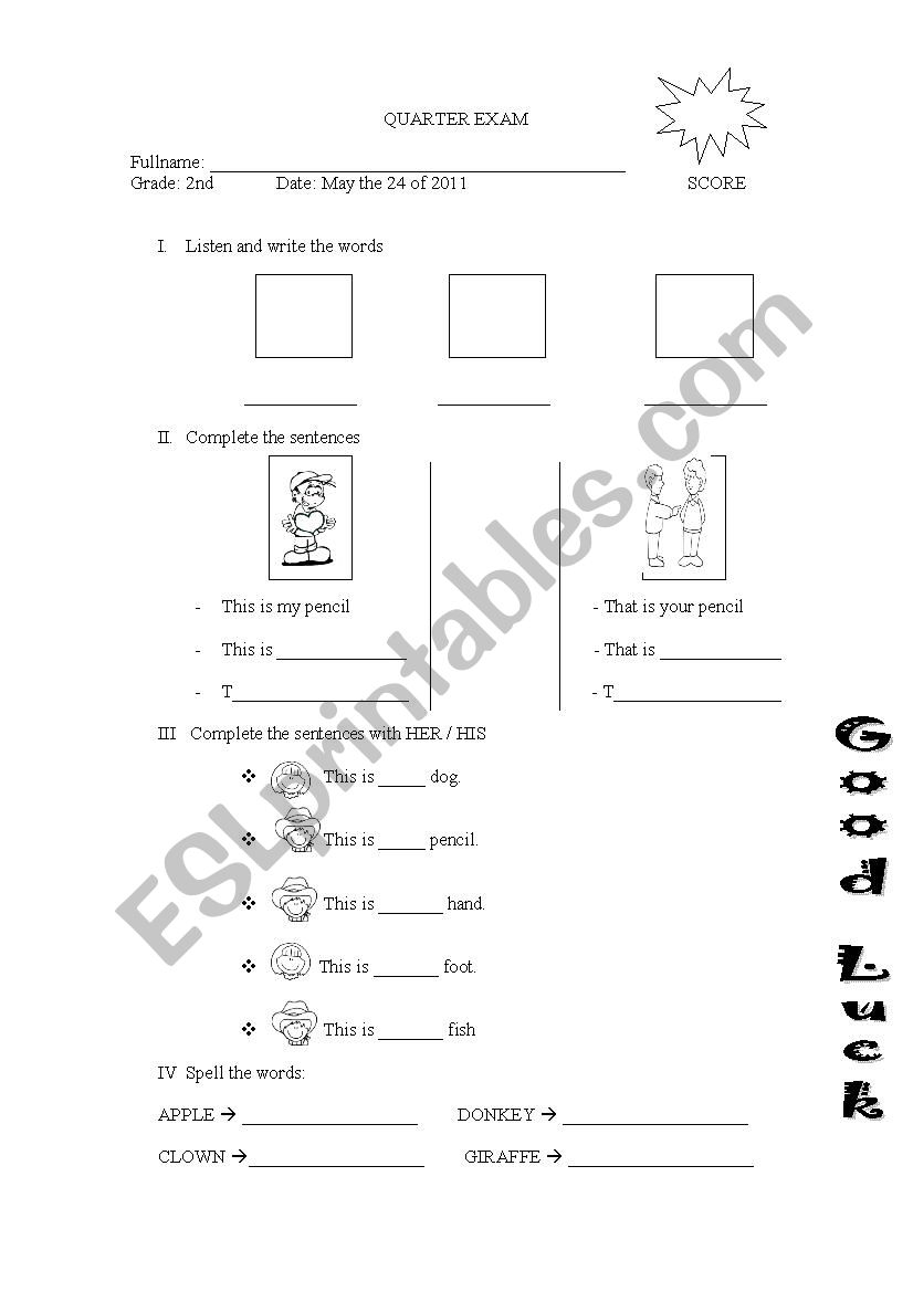 deternative adjectives worksheet