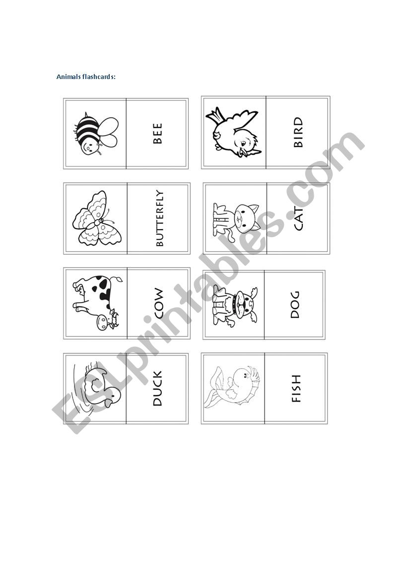 Animals Flashcards worksheet