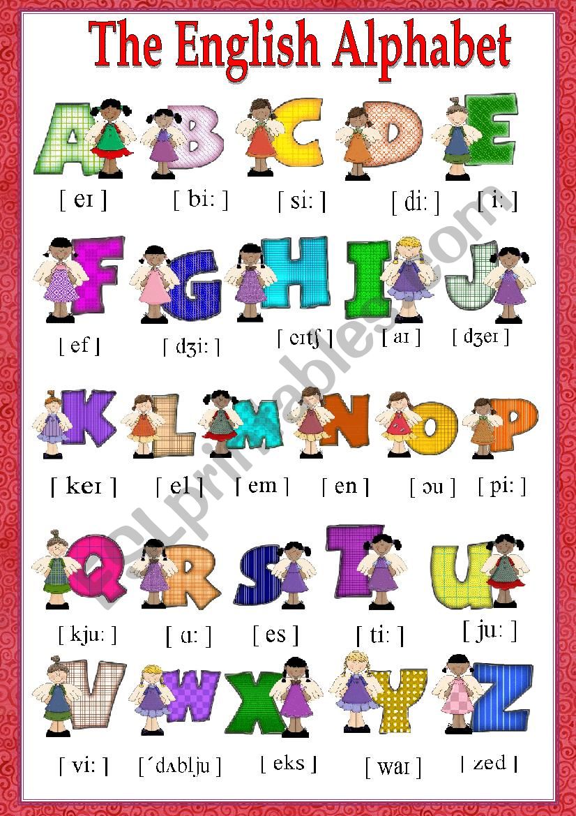 english alphabet letters spelling