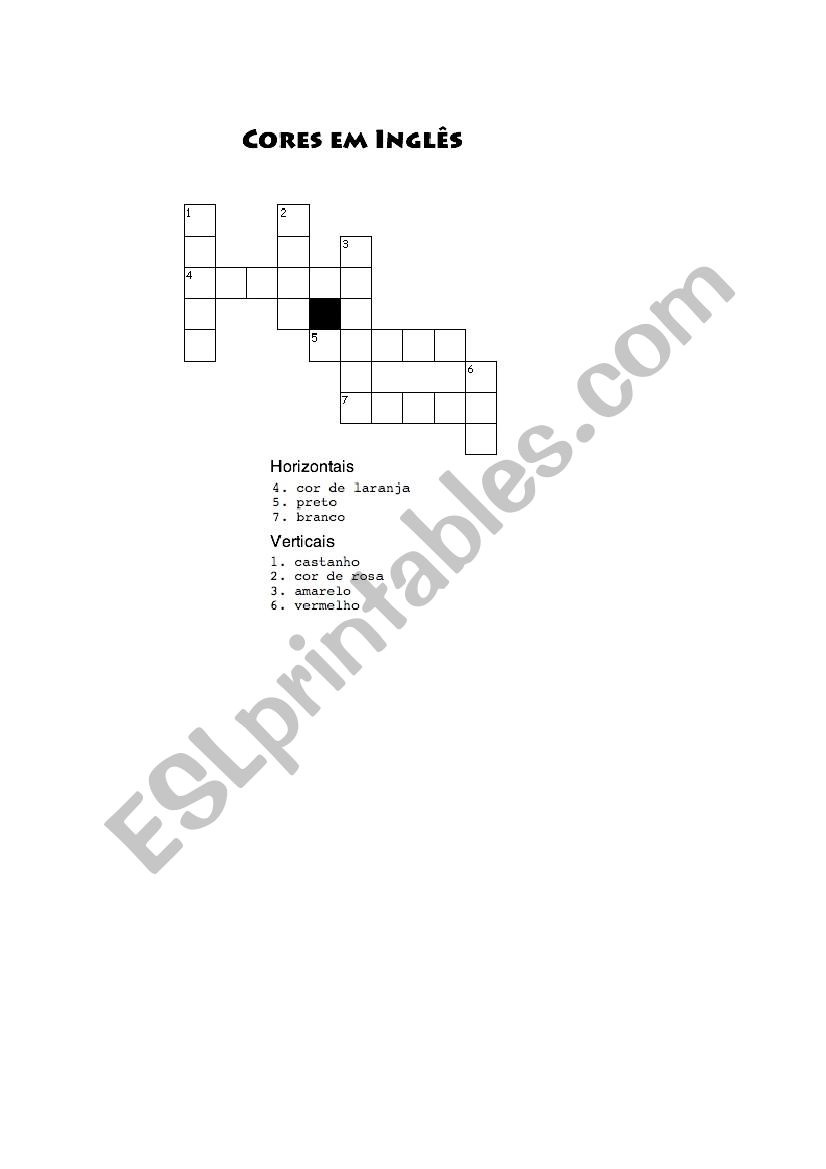 Crosswords worksheet