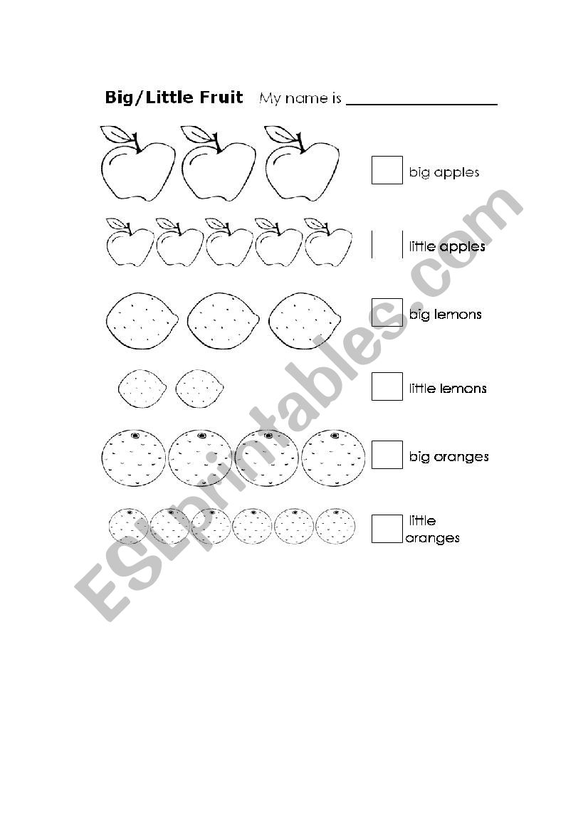 fruits worksheet