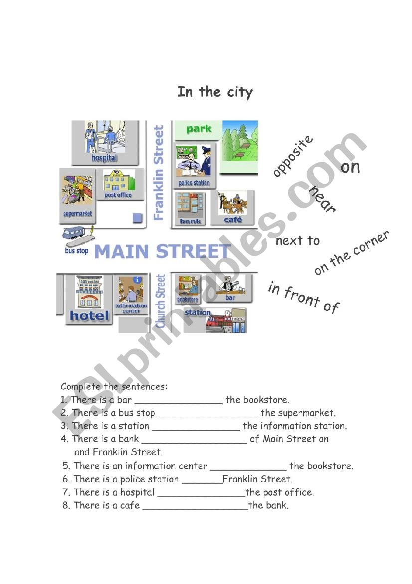 In the city worksheet