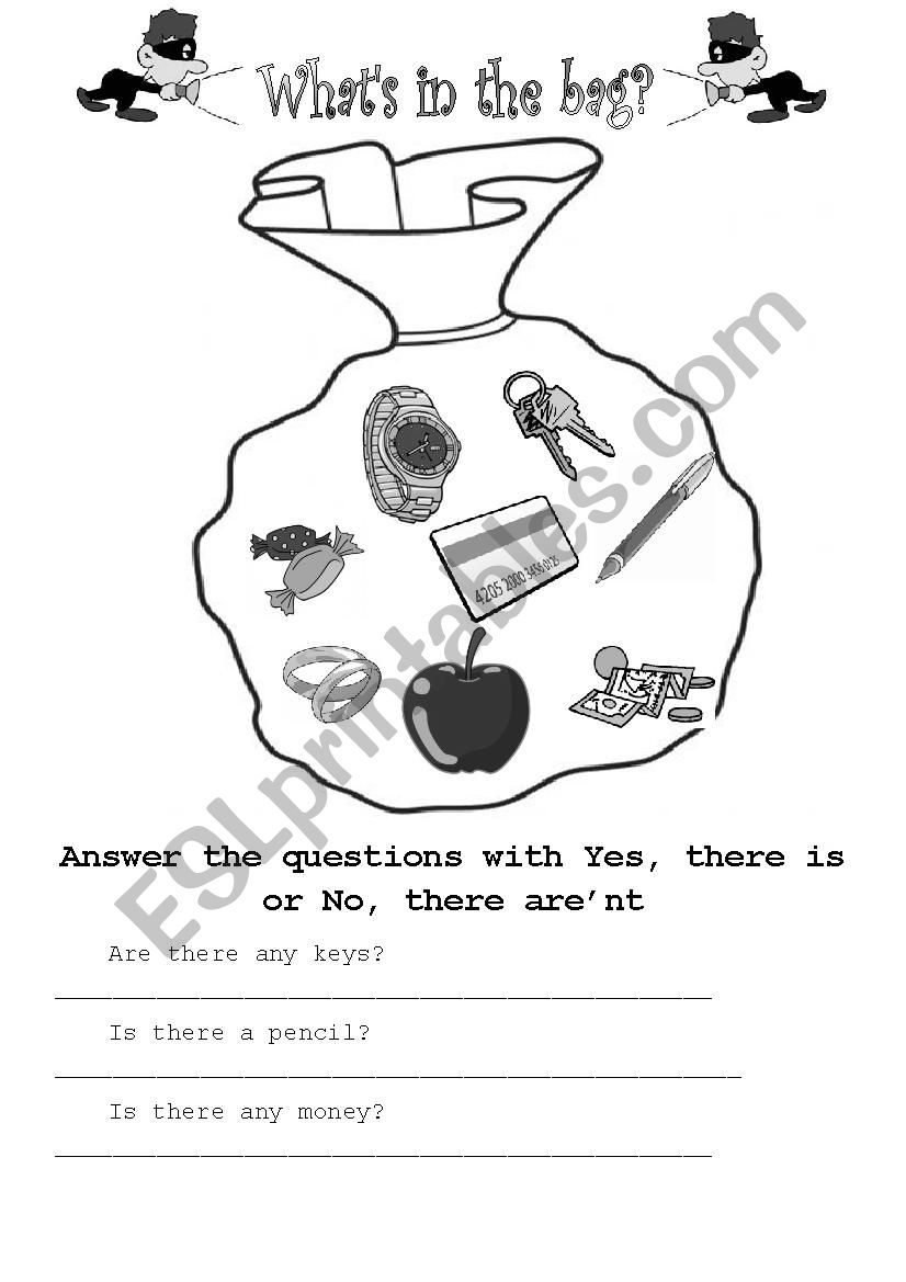 Whats in the bag? worksheet