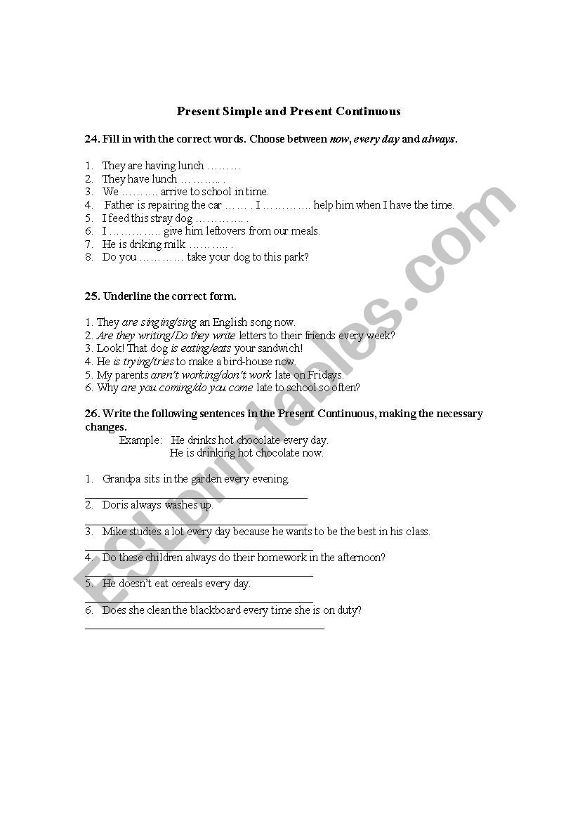 Test paper worksheet