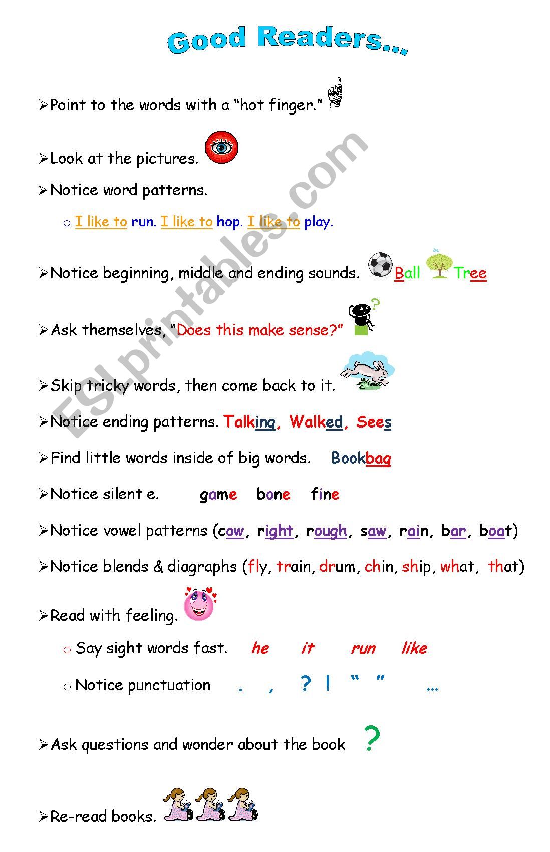 Good Readers Aims and Strategies - ESL worksheet by daffy845