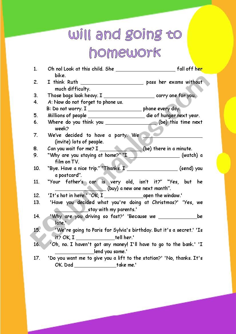 The future tenses worksheet worksheet