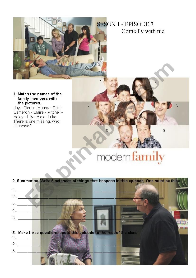 Modern Family Lesson worksheet