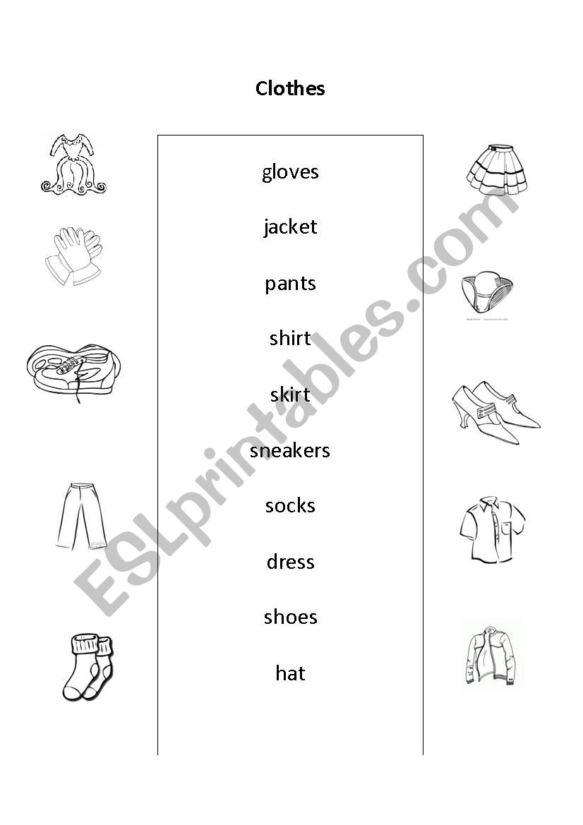 Clothes worksheet