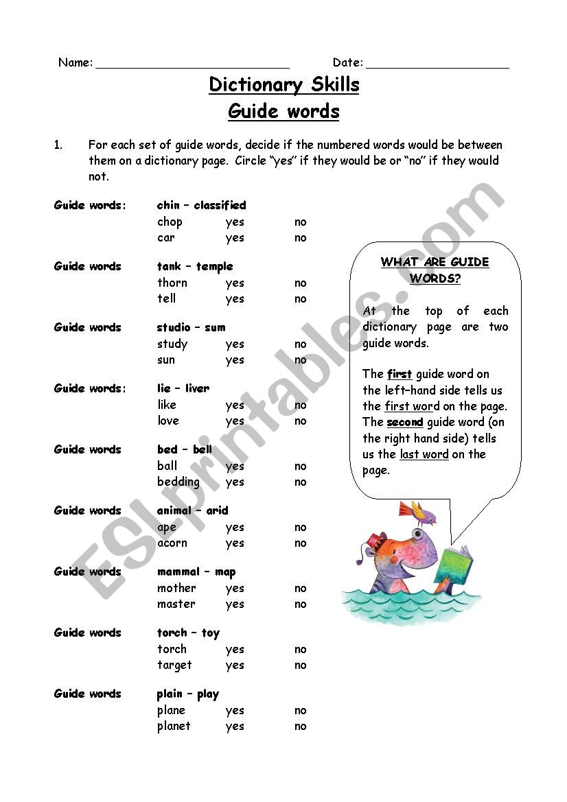 guide-words-dictionary-skills-esl-worksheet-by-maus