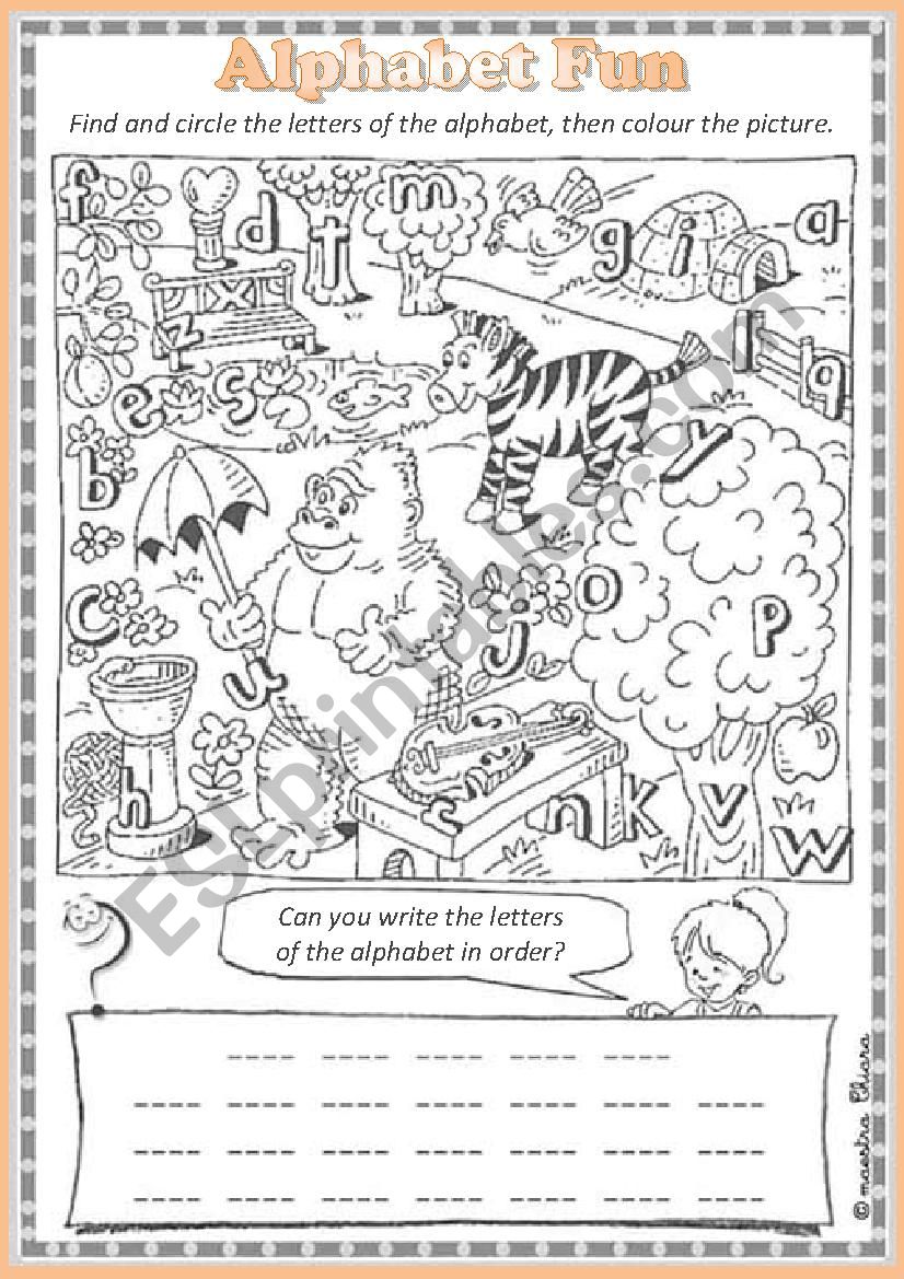 Alphabet Fun ESL Worksheet By Chiaretta